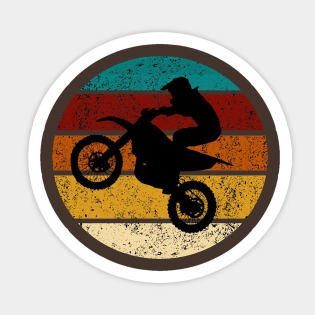 Retro Dirt Bike Motocross Distressed Motocycle Vintage T-Shirt Sticker by Bezra